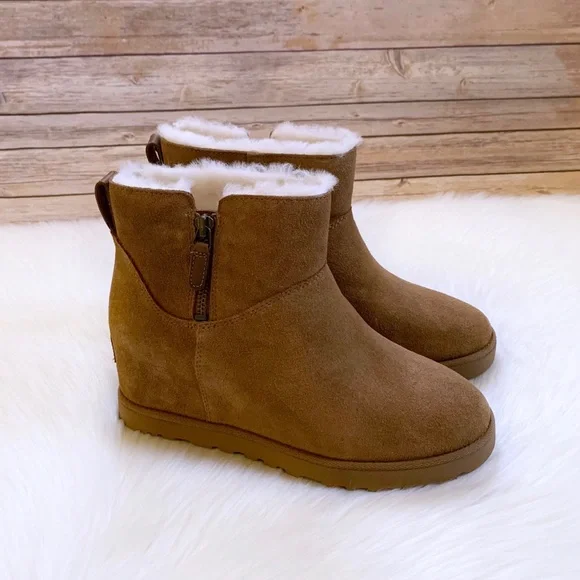 UGG | Shoes | Ugg Womens Classic Femme Zip Mini Chestnut Wedge